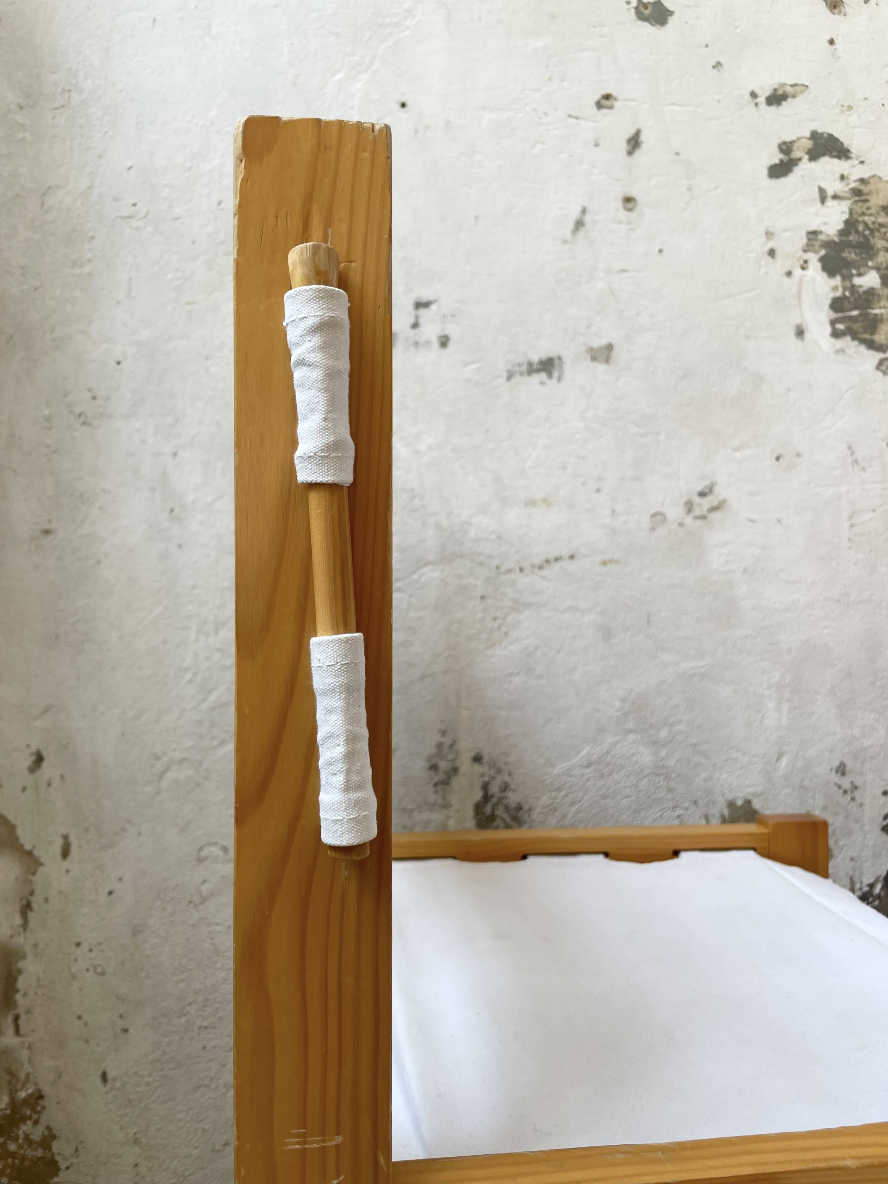 Set of 4 80s colored pine chairs