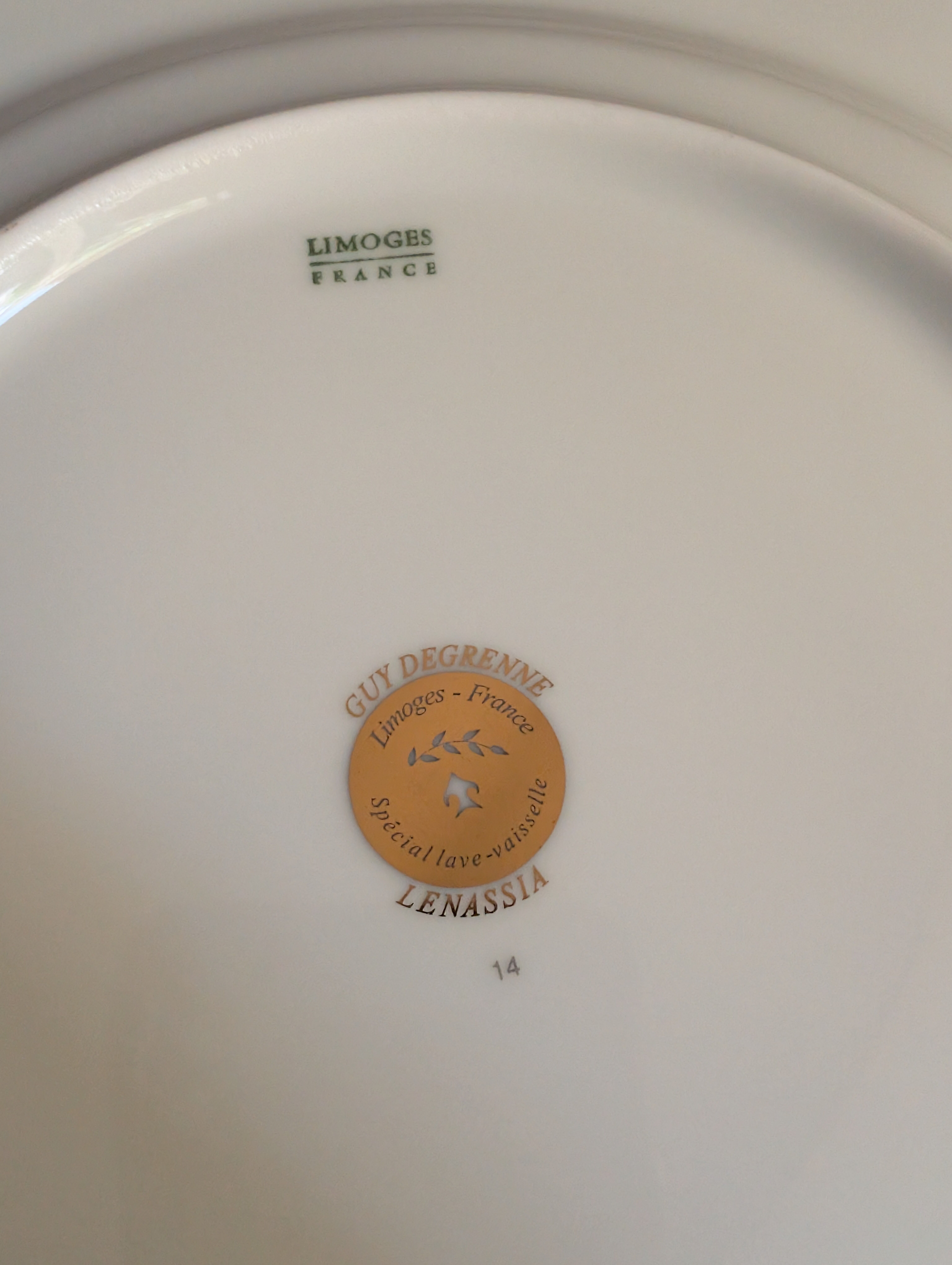 Set of porcelain plates Guy Degrenne Lenassia collection