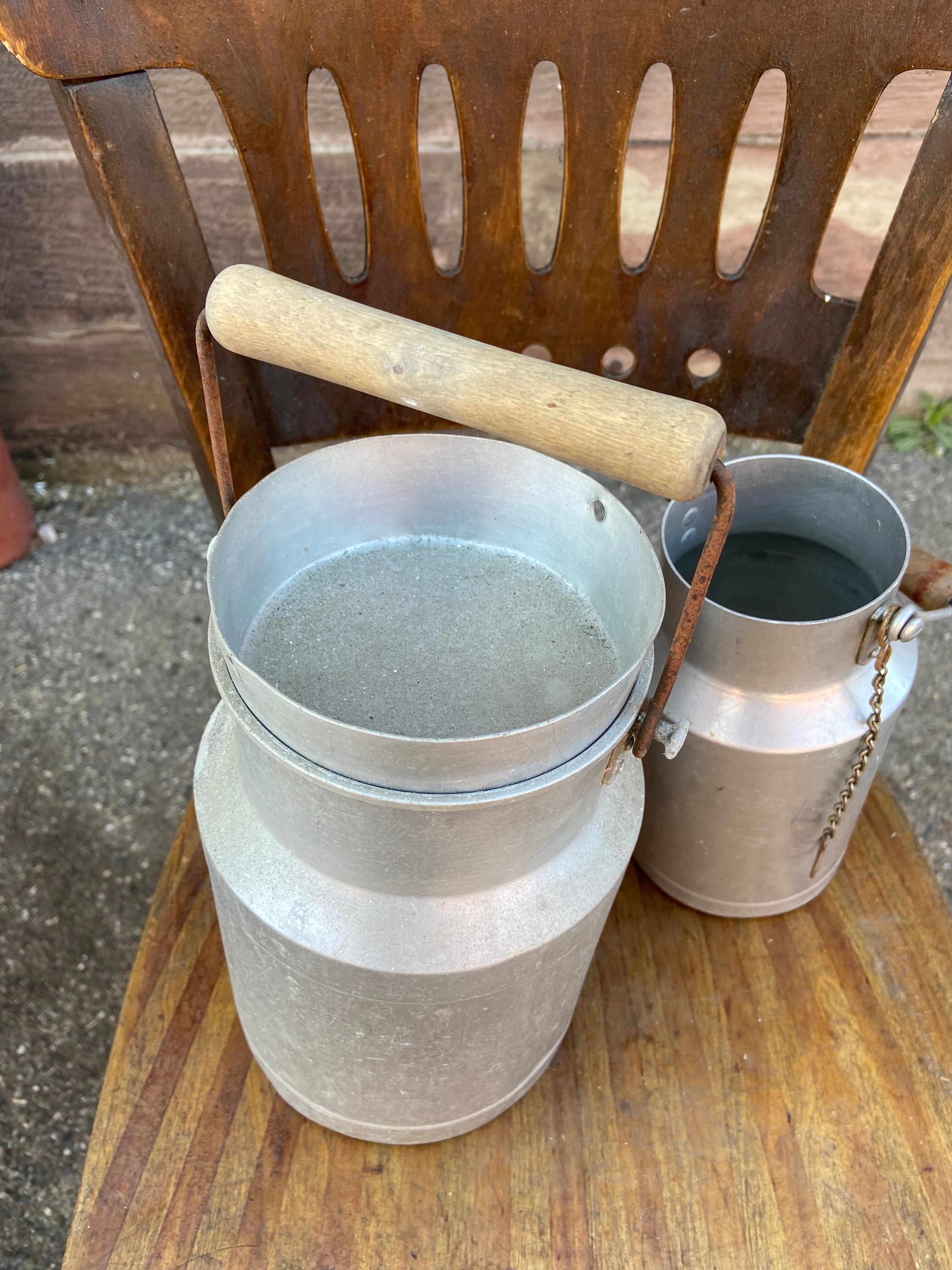 3 Vintage aluminium old milk pot 1950