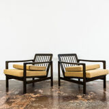 Paire de fauteuils orange B-7522 restaurés par Zenon Bączyk années 1960