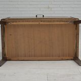 1960s, Danish radio/TV commode, laqered ash wood, wood marquetry door.