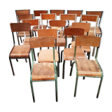 Lot ancienne chaises d'école vintage