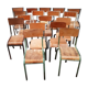 Lot ancienne chaises d'école vintage