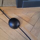 Vintage floor lamp with trays - opaline glass globe