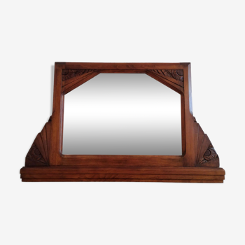Miroir Art Déco bois sculpté 86 X 53