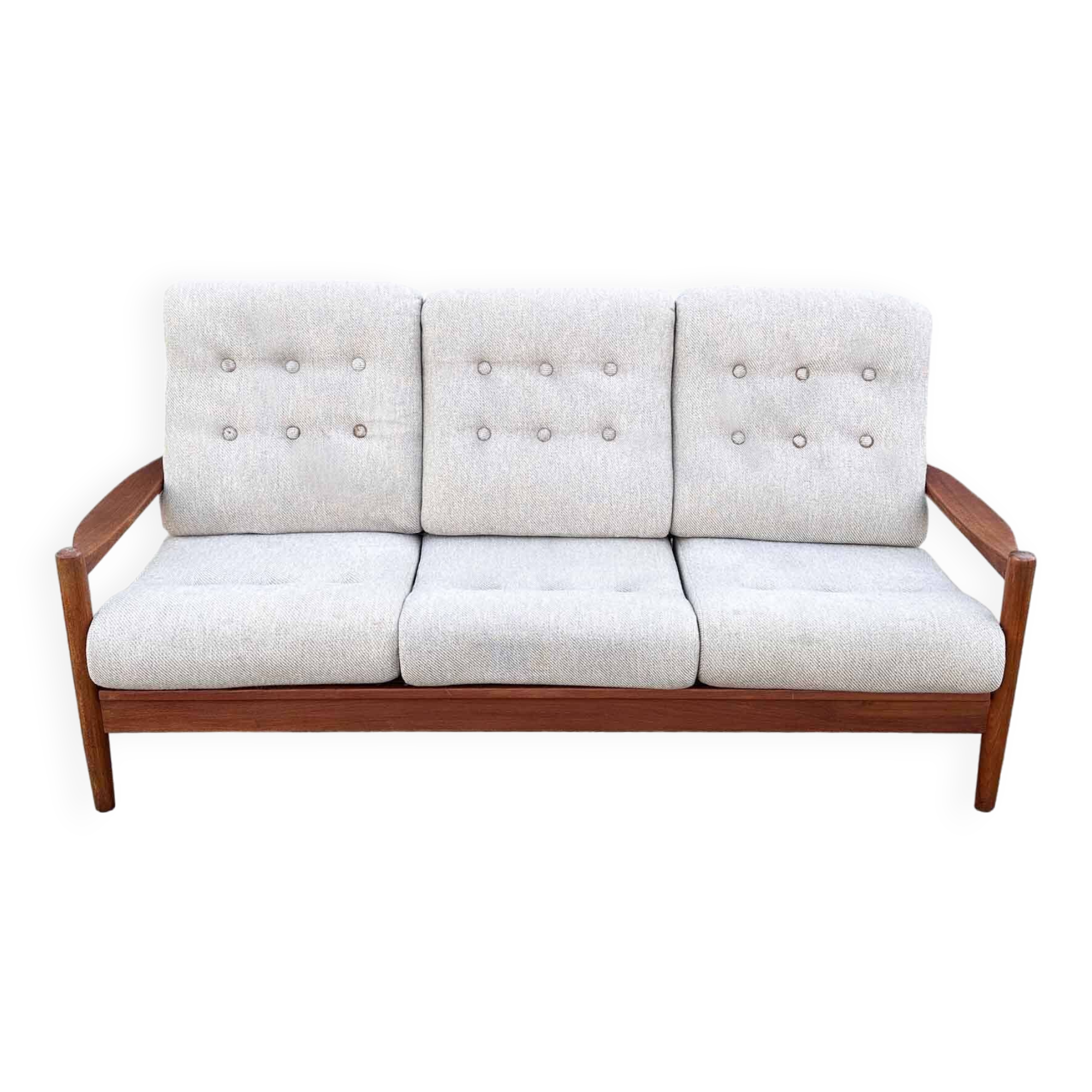 Mid-Century Danish Vintage 3-Seater Sofa in Teak, Denmark, 1960s