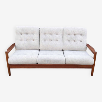 Mid-Century Danish Vintage 3-Seater Sofa in Teak, Denmark, 1960s