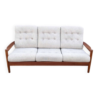 Mid-Century Danish Vintage 3-Seater Sofa in Teak, Denmark, 1960s