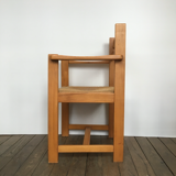 Elm and straw armchair Roland Haeusler for Maison Regain