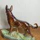 Iridescent ceramic wolf dog, Hubert Béquet