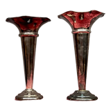 Vases en métal argenté