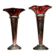 Vases en métal argenté