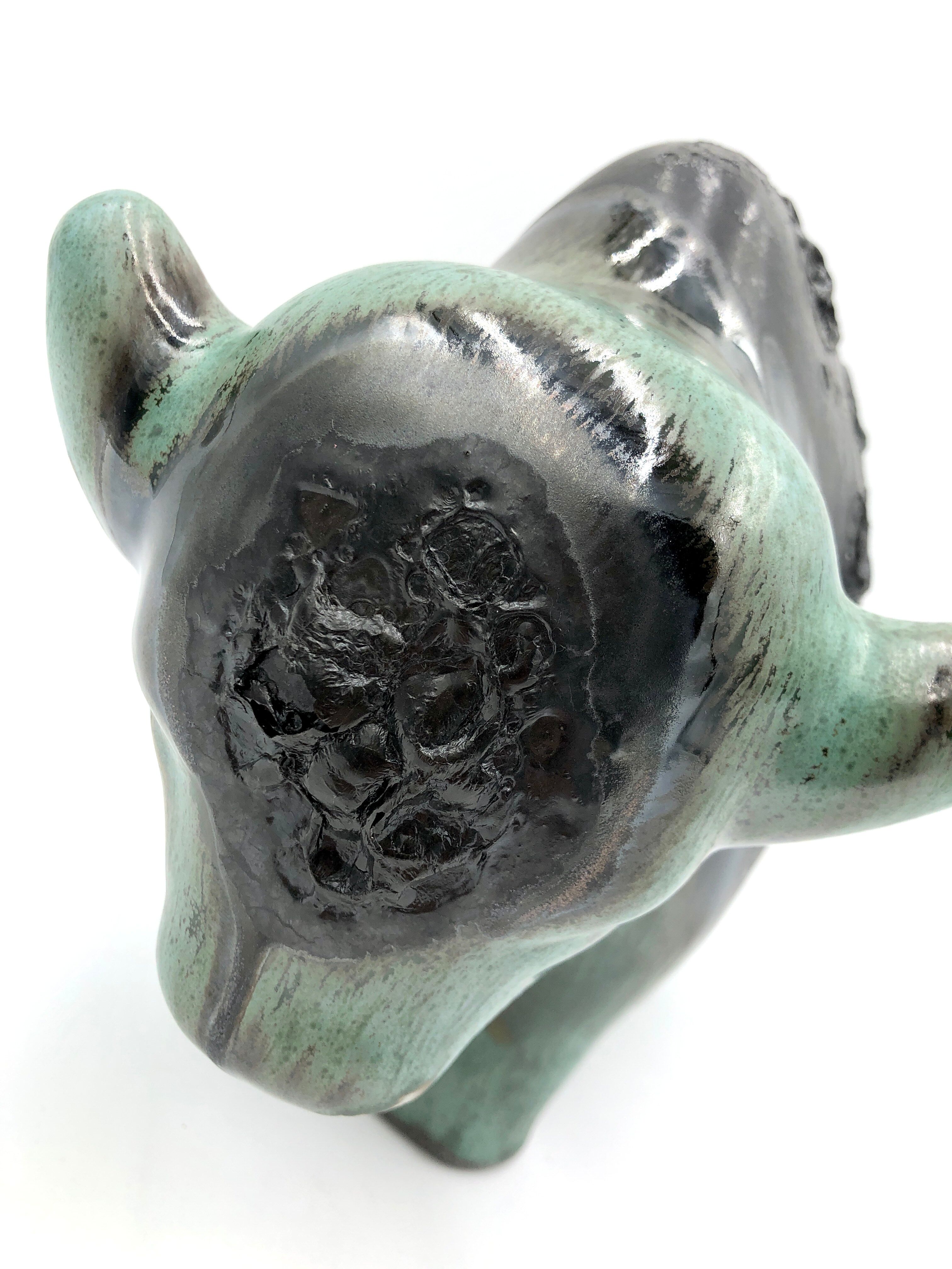 Ceramic bison by Kurt Tschorner