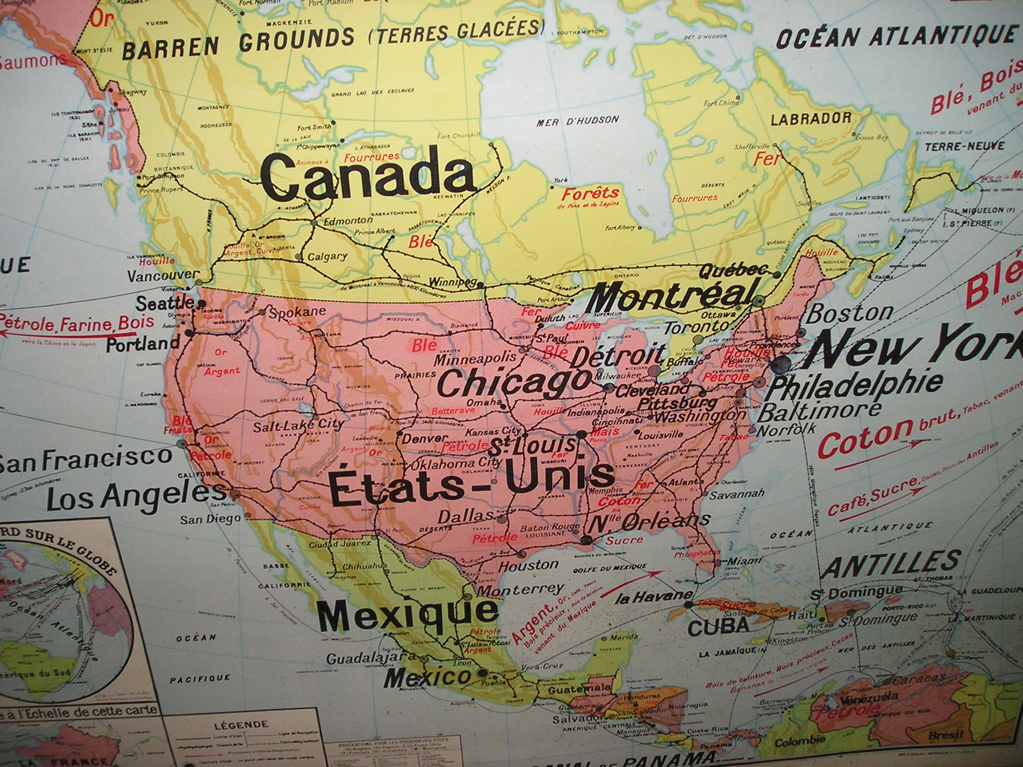School map Vidal-Lablache n ° 19 'North America policy' at Armand Colin