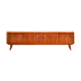 Vintage scandinavian sideboard feet compass walnut 1960
