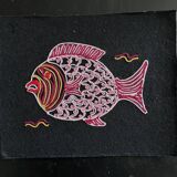 Multicolor embroidered fish
