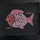 Poisson brodé multicolore 