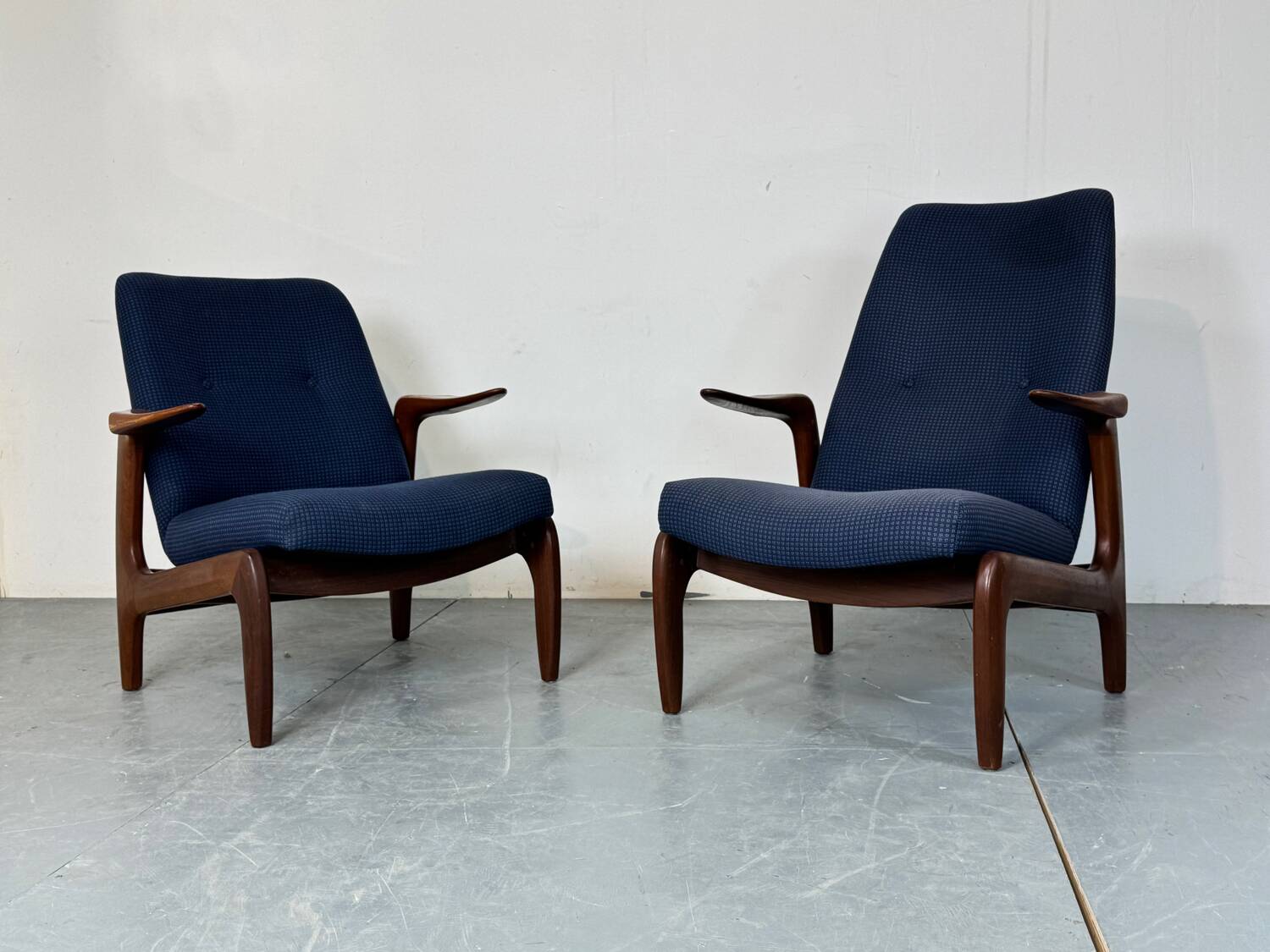Fauteuils lounge danois en teck, style moderniste du milieu du XXe siècle, années 1960, lot de 2