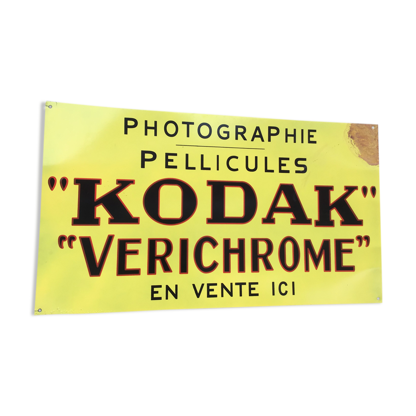 Plaque metal vintage Photo Kodak non emaillée sign