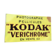 Plaque metal vintage Photo Kodak non emaillée sign