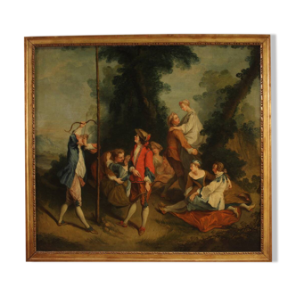 Peinture rococo française de fête galante du XVIIIe siècle