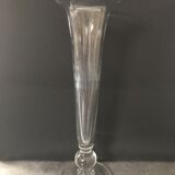 Vintage elongated glass vase 36 cm