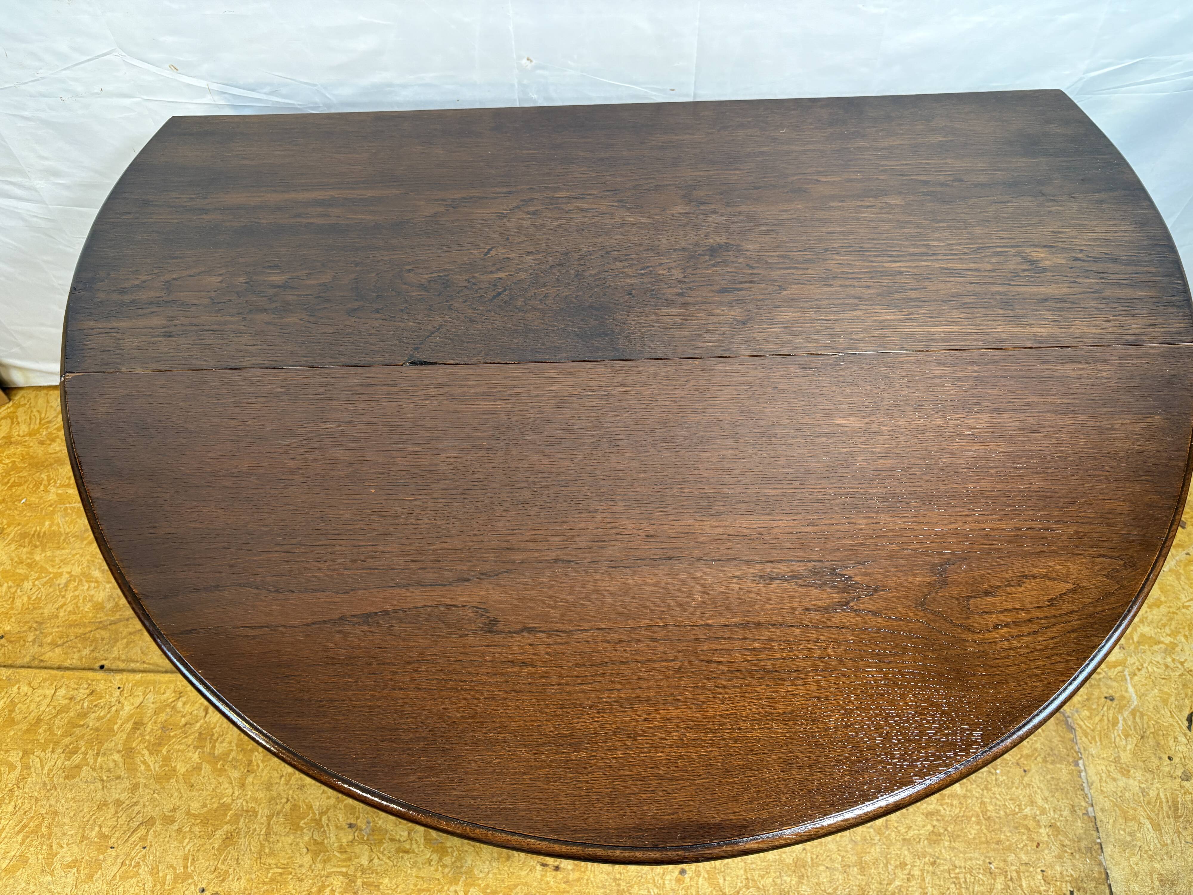 Jacobean Revival Solid Oak Gate Leg Drop Leaf Table 1900 English Antique