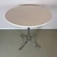 Vintage round white chrome dining table from the 70s.