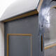 Double-bodied lacquered grey wooden sideboard - one pair available (B)