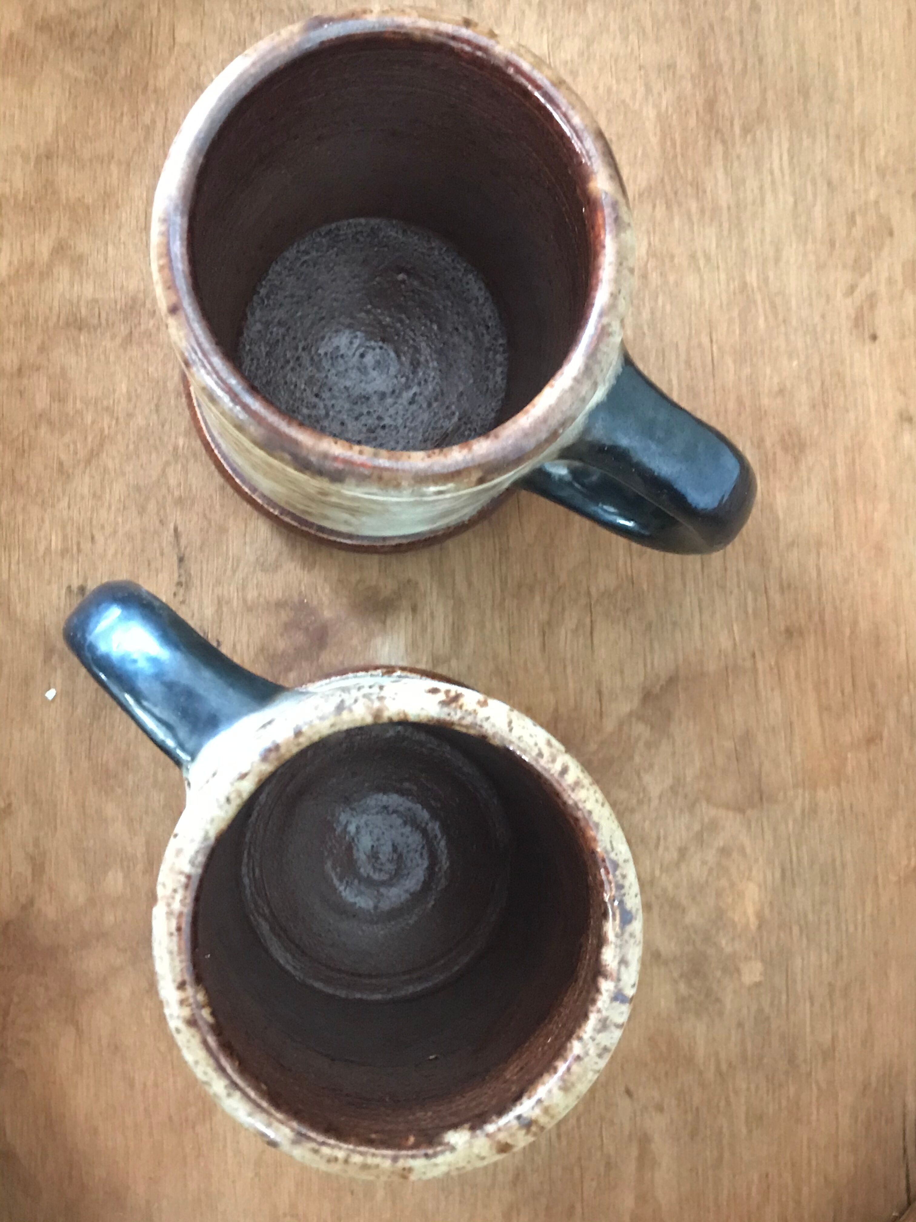 Roger Guerin enamelled ceramic mugs