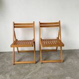 70s beech folding chairs