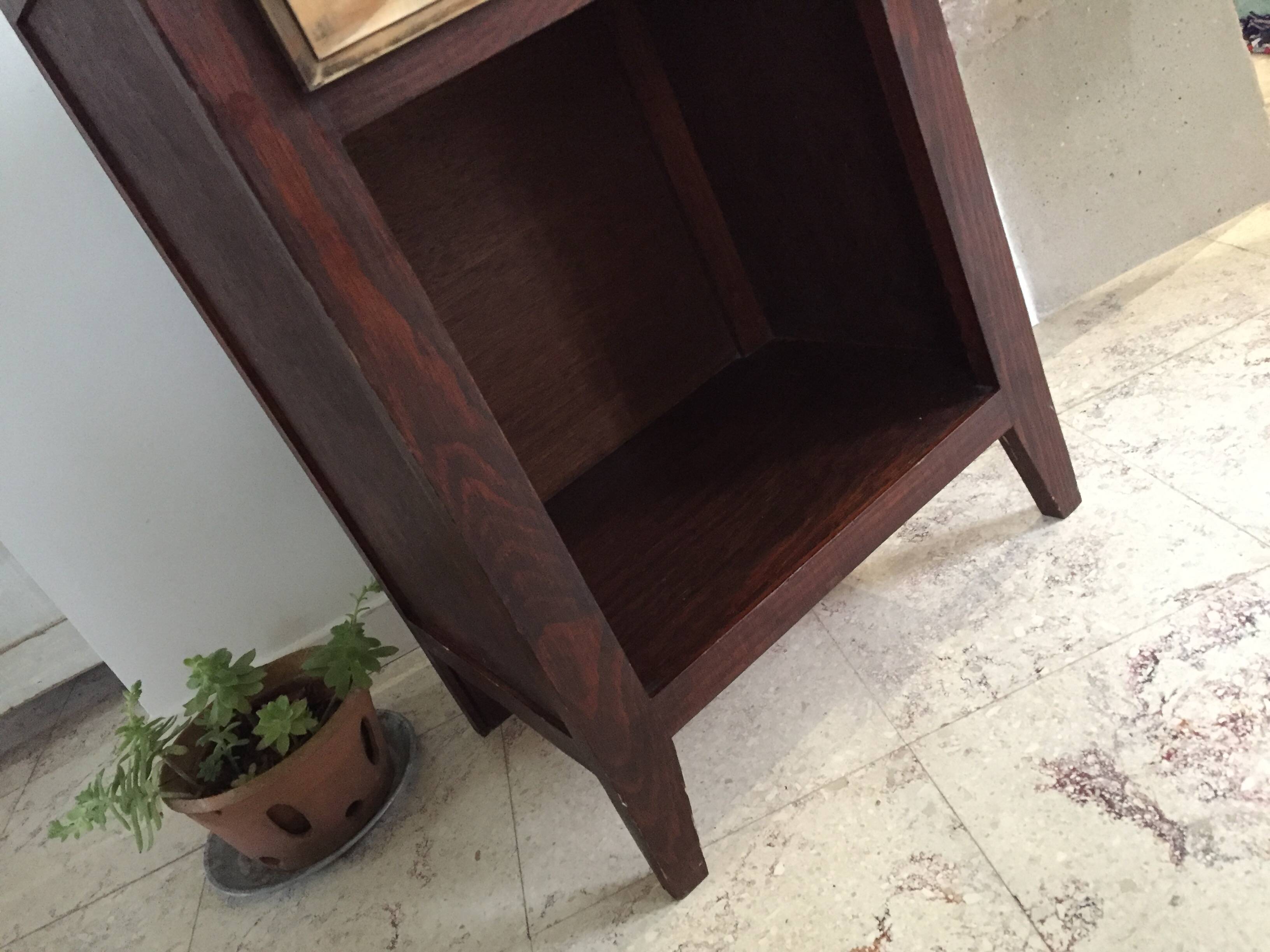 Vintage compass leg bedside cabinet