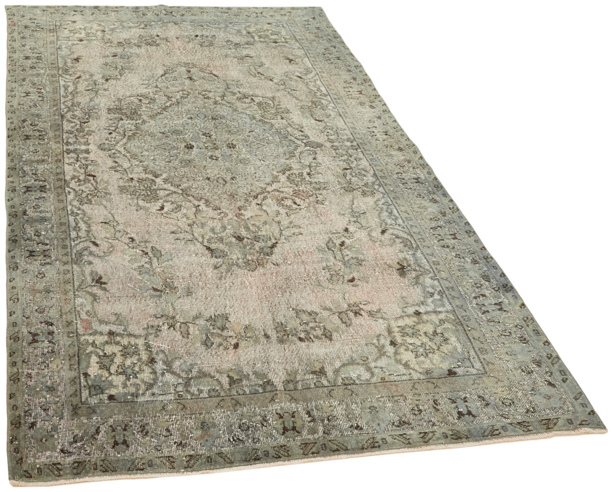 Handmade Contemporary Anatolian 1970s 173 cm x 291 cm Grey Carpet