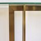 Modernist brass and glass console table & mirror. 1970s