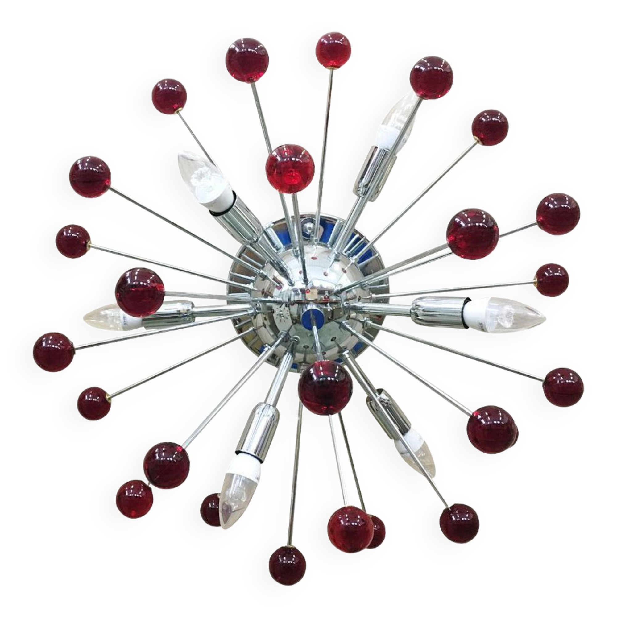 Murano glass sphere flush mount