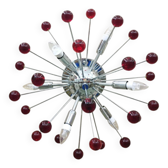 Murano glass sphere flush mount