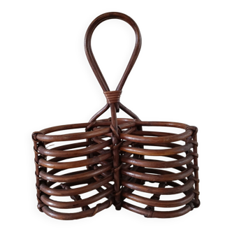 Rattan bottle rack