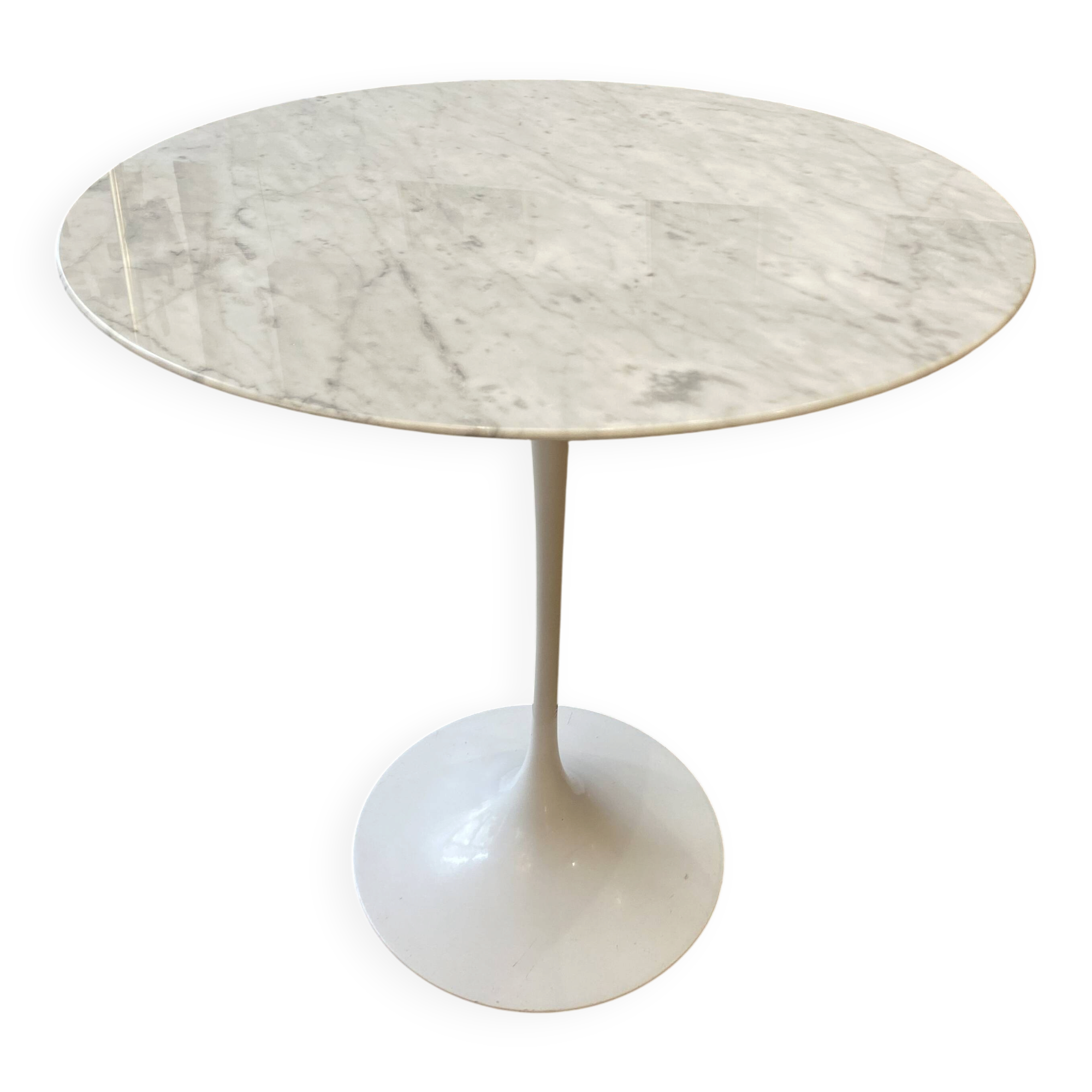 Guéridon « tulipe » - marbre statuarietto - eero saarinen, pour knoll