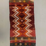 Vintage Turkish Mini Kilim 93x43 cm Wool Small Kelim Runner, shabby Chic