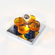 Brutalist glass wall sconce by Albano Poli for Poliarte, Italy 1970's