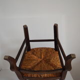 Children's armchair in solid wood with its mulched seat