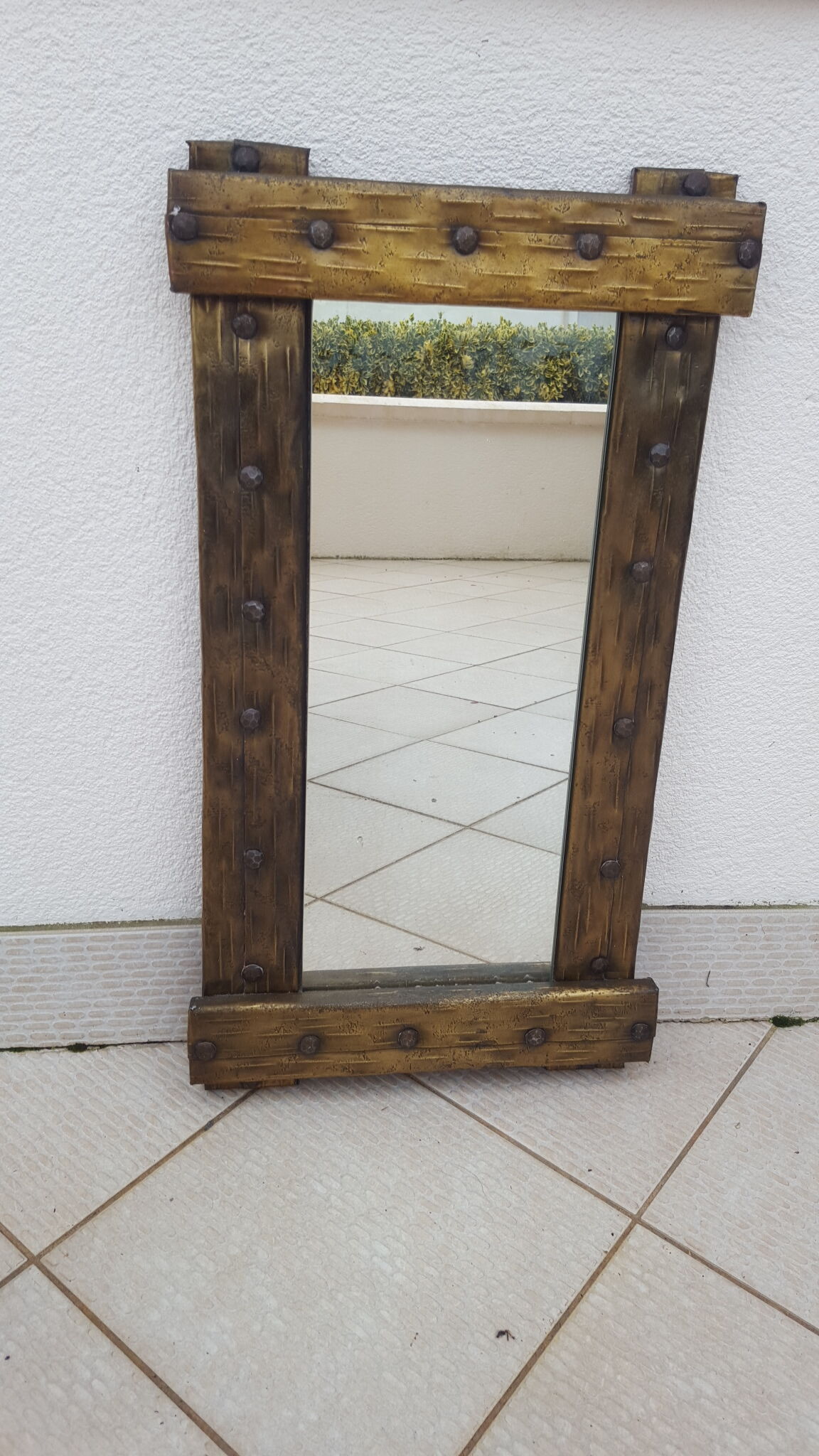 Vintage brutalist mirror 1980