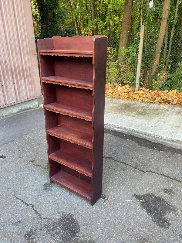 Étagère scandinave peu profonde des années 1960 en bois