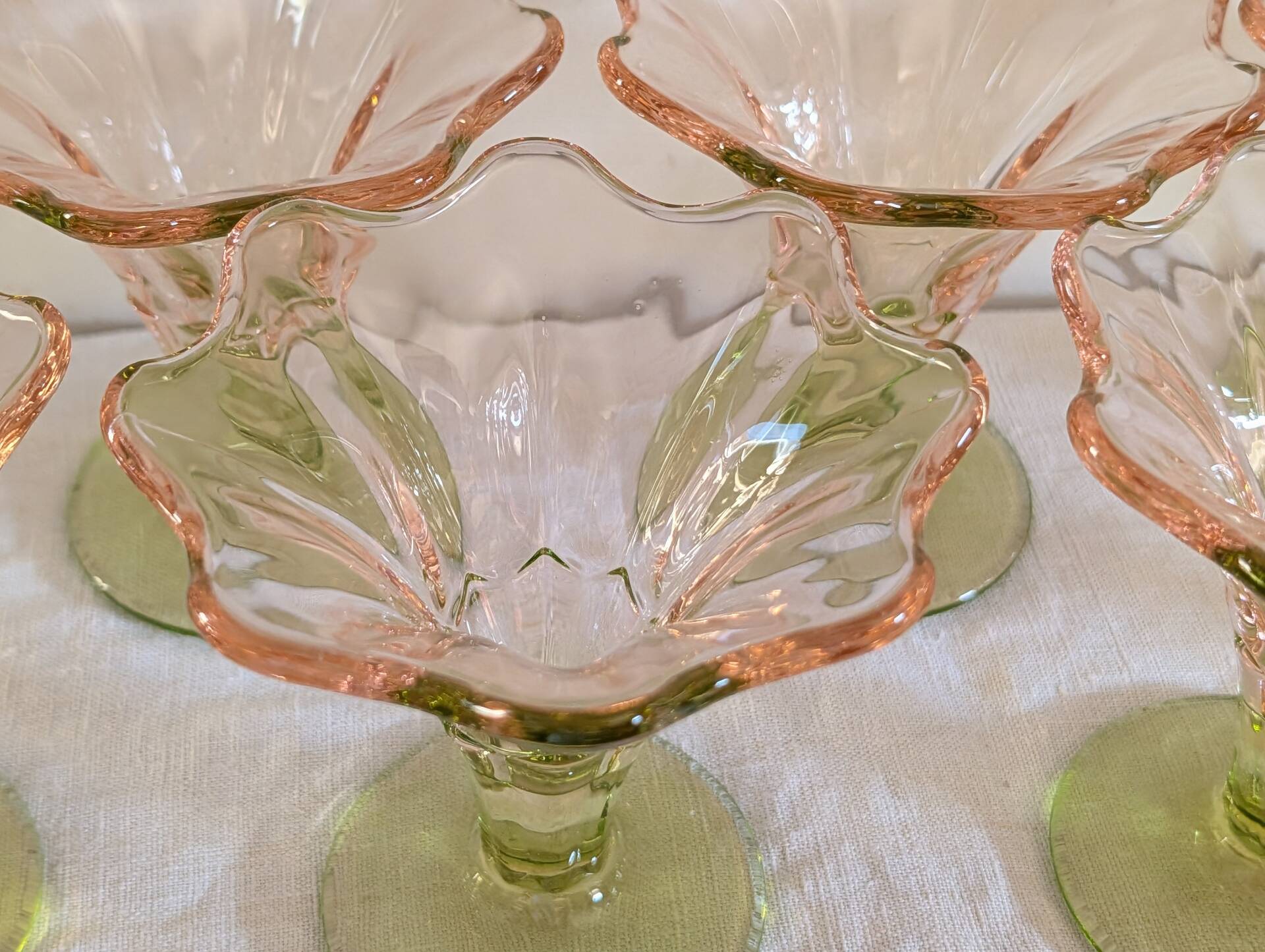11 two-tone La Rochère cups, 1960s-70s