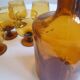 Amber glass service from the 1970s.