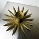 Spanish sunburst flush mount light fixture in gilt iron, Ferro Art, 1960s