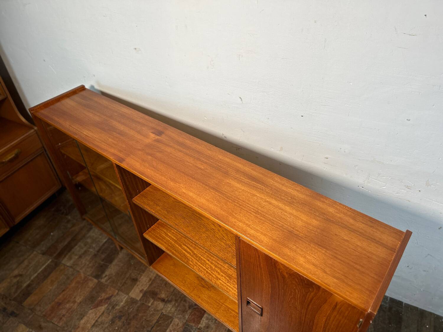 Mid century retro vintage teak bookcase sideboard