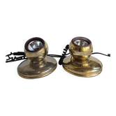 Pair of adjustable spot lamps in gold metal – Pierre Disderot Lighting, Paris