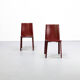 Postmodern Italian leather dining chairs