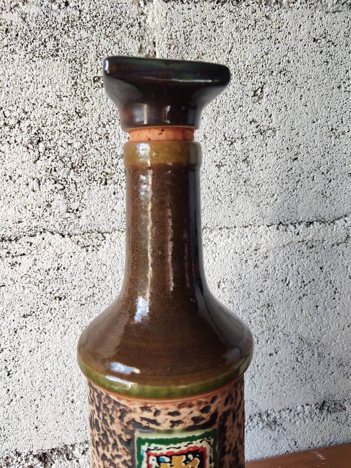 Large decorative bottle West Germany in ceramic – 1970s